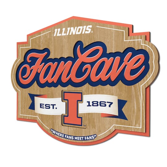 NCAA Fan Cave Sign By Youthefan in Illinois Fighting Illini | 17" x 12.5" x 0.375" | Michaels®